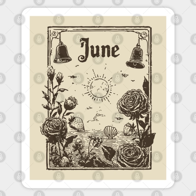 Vintage June Summer Solstice Sticker by TuncGK